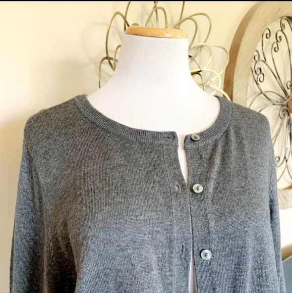 CROFT & BARROW Gray Cardigan Sweater Women's XL Plus Size Neutral Winter EUC - Picture 3 of 6
